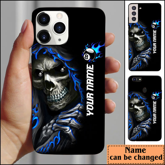 BlueJose Billiard Skull 8 Ball Personalized Name Phone Case