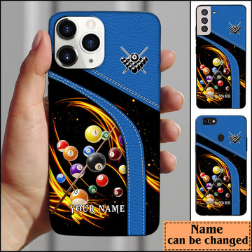 BlueJose Billiard Leather Pattern Personalized Name Phone Case