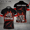 Bluejose Multicolor Truck Neon Light Pattern Personalized Name Polo Shirt For Truck Driver