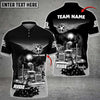 Bluejose Personalized Name Truck Night Wolf And Eagle Multicolor Polo Shirt For Truck Driver