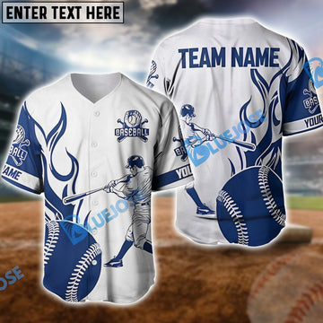 BlueJose Baseball Jersey Breath Of Thunder, Personalized Team Name & Number (4 Color Options)