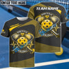 BlueJose Born To Play Pickleball Heartbeat Custom Name & Team 3D Shirt (4 Colors)