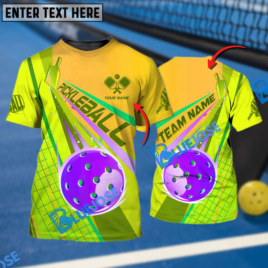 BlueJose Pickleball Colorful Strike Personalized Name Shirt (4 Colors)