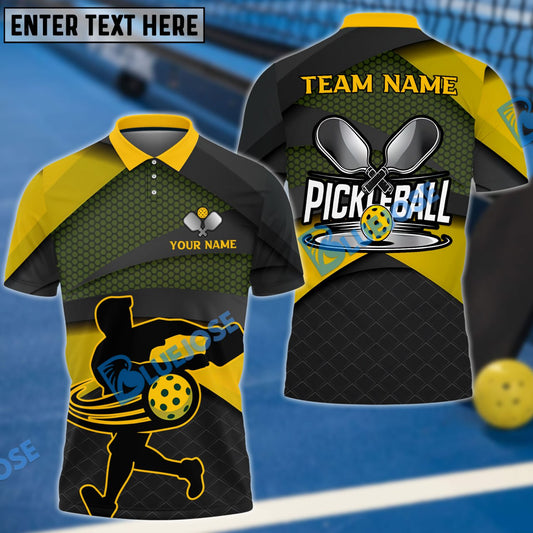 BlueJose Pickleball Action Customized Name 3D Shirt (4 Colors)