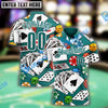 BlueJose Teal White Gambling Poker Shirt, Custom Name & Team Name 3D Shirts