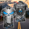 BlueJose Darts Punisher Skull Metal Smoke Customized Name, Team Name 3D Shirt (4 Colors)