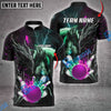 BlueJose Bowling And Pins Dragon And Wolf Multicolor Customized Name Shirt (4 Colors)