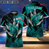 BlueJose Bowling And Pins Water Paint Customized Name 3D Shirt (4 Colors)