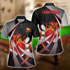 BlueJose Flame Bowling And Pins Tornado Pattern Multicolor Customized Name 3D Shirt for Women