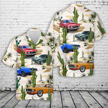 Bluejose Classic Muscle Car Desert Cactus Hawaiian Shirt