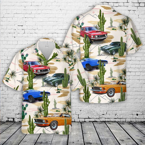 Bluejose Personalized Classic Ford Mustang Desert Escape Hawaiian Shirt