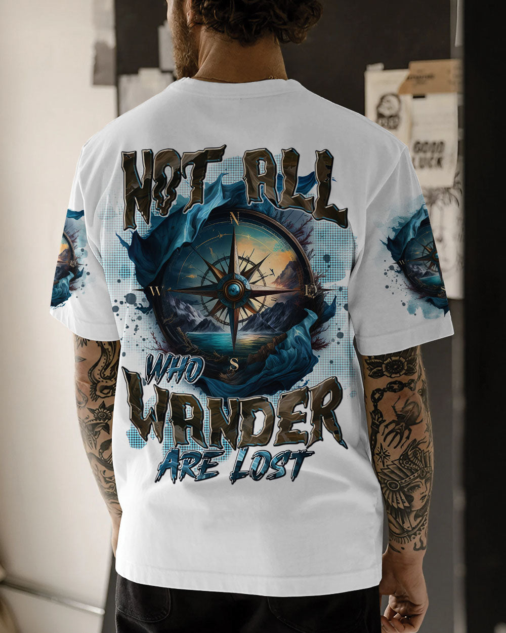  NOT ALL WHO WANDER ARE LOST COMPASS ALL OVER PRINT - TYTD3110243