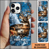 BlueJose Deer Wilderness Cabin Lake Camouflage Style Multicolor Options Personalized Name 3D Phonecase (4 Colors)
