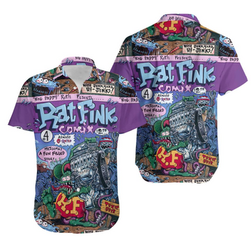 Bluejose Rat Fink Comix Big Daddy Roth Hawaiian Shirt
