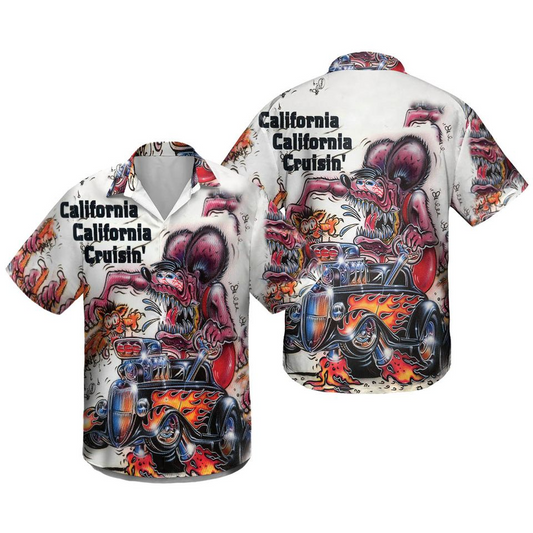Bluejose Rat Fink California Cruisin Hot Rod Hawaiian Shirt