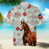 BlueJose Personalized USA 250 Anniversary 1776-2026 Hawaii Shirt For Farmer, Horse Lovers