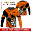 BlueJose Lightning Pattern Darts Personalized Name, Team Name Hoodie