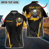 Bluejose Truck Breath Of Fire Skull Personalized Name Shirt For Truck Driver, Trucking Gift Polo Shirt