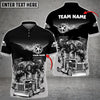 Bluejose  Personalized Name Truck Chasing Flame Skeleton Multicolor Polo Shirt For Truck Driver
