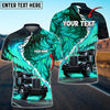 Bluejose Customized Name Truck Flame Wings Pattern Multicolor Personalized Name Polo Shirt For Truck Driver