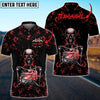 Bluejose Truck Lighting Skeleton Multicolor Option Personalized Name Polo Shirt For Truck Driver