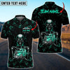 Bluejose Truck Lighting Skeleton Multicolor Option Personalized Name Polo Shirt For Truck Driver