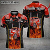 Bluejose Truck Metal Pattern Multicolor Option Personalized Name Polo Shirt For Truck Driver