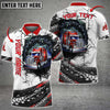 Bluejose Truck Multicolor Tire Pattern Personalized Name Polo Shirt For Truck Driver