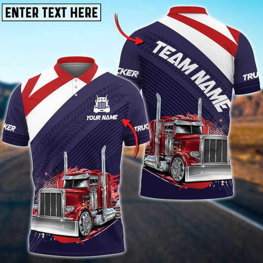 Bluejose Personalized Trucker Polo Shirt – Custom Name Truck Driver Gift