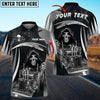 Bluejose Customized Name Truck Skull Reaper Multicolor Personalized Name Polo Shirt For Truck Driver