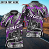 Bluejose Truck Smoky Multicolor Pattern Personalized Name Polo Shirt For Truck Driver