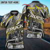 Bluejose Truck Smoky Multicolor Pattern Personalized Name Polo Shirt For Truck Driver