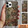 BlueJose Whitetail Deer Leather Patch Hunting Camo Multicolor Options Personalized Name 3D Phonecase