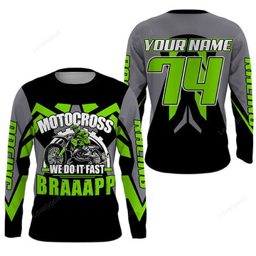 BlueJose Personalized Motocross Extreme Dirt Bike Green Mx Racing 3D Shirt