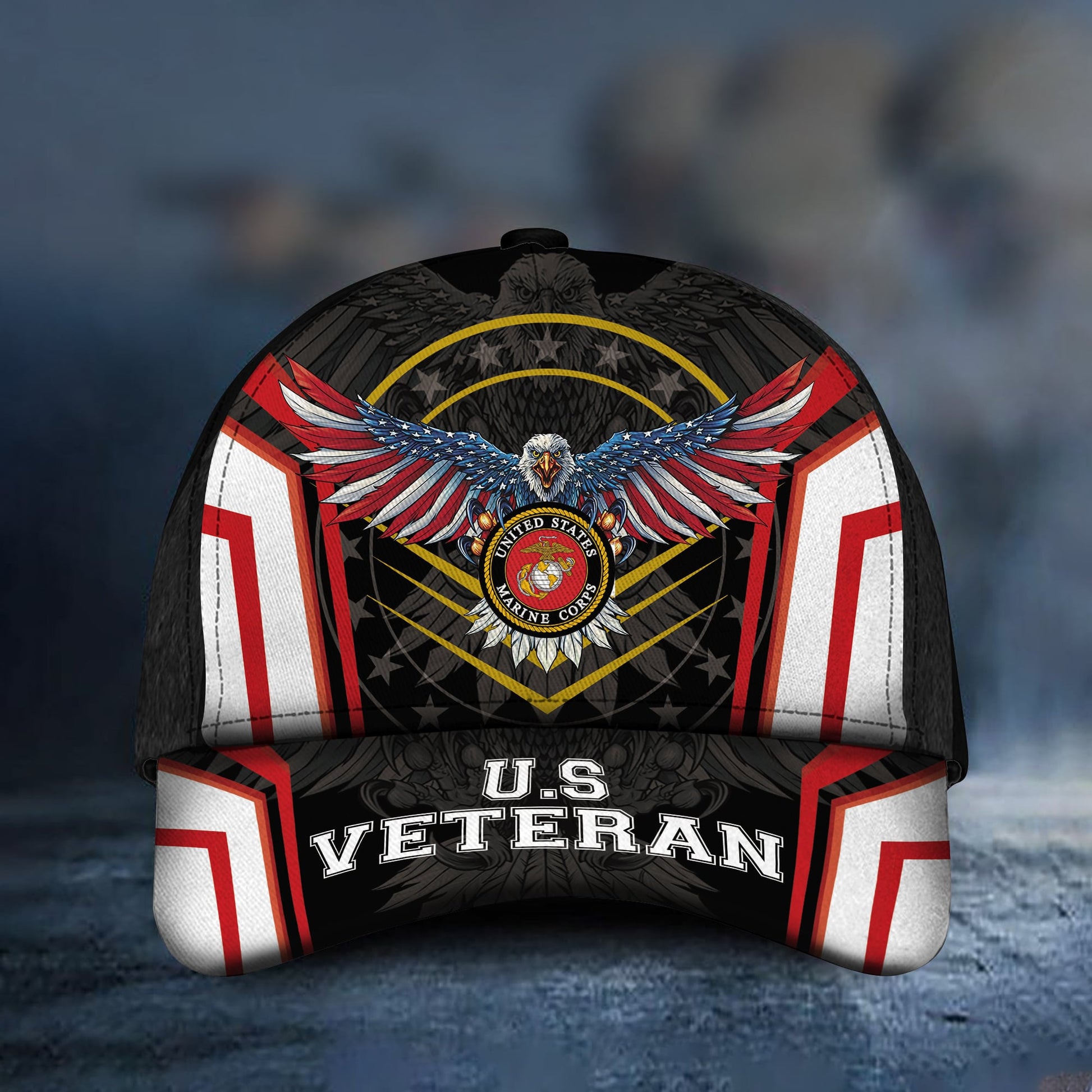 BlueJose Premium Multiple US Military Services Veteran 3D Cap PVC301202