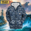 BlueJose Premium Personalised US Veteran Zip Hoodie