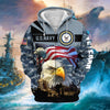 BlueJose Premium Honoring All Who Served US Veteran Zip Hoodie