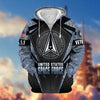 BlueJose Unique Camo Soldiers US Veteran Zip Hoodie