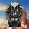 BlueJose Unique Camo Soldiers US Veteran Zip Hoodie