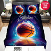 BlueJose Personalized Orange Basketball Ball Glowing Background Duvet Cover Bedding Set