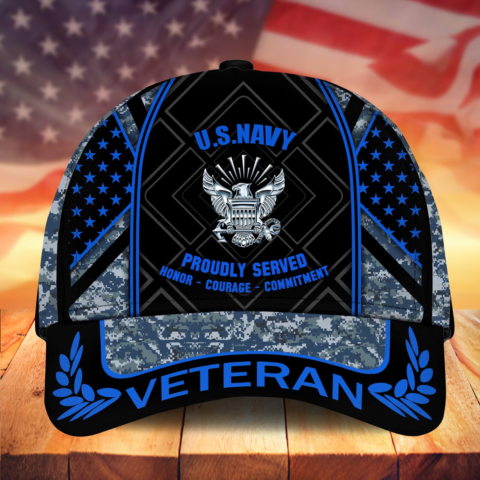 BlueJose Premium Camo Soldiers US Veteran Cap APVC200901