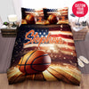 BlueJose Personalized Basketball Magic With American Flag Custom Name Duvet Cover Bedding Set