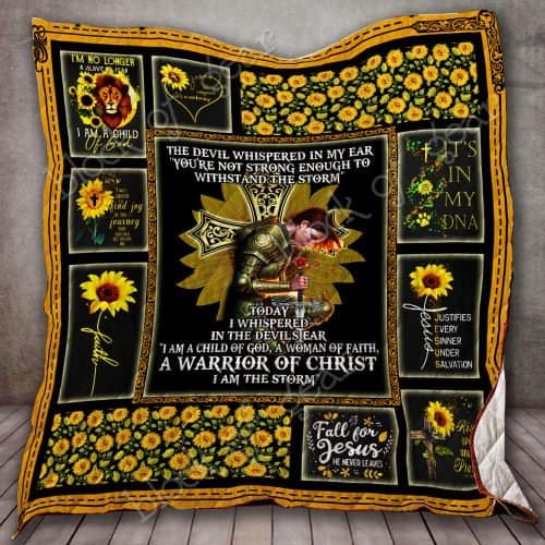 BlueJose I Am A Warrior Of Christ Quilt