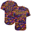 BlueJose Custom 3D Pattern Halloween Skulls Baseball Jersey
