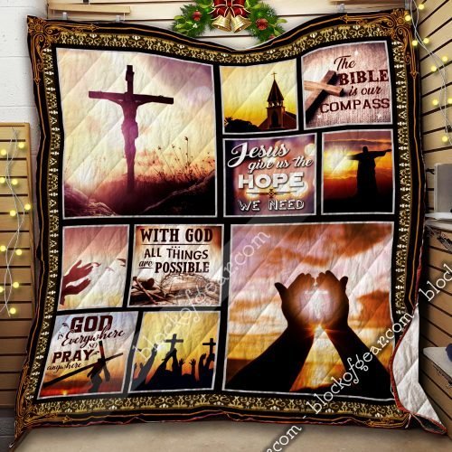 BlueJose Jesus Give Us The Hope We Need Quilt