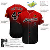 BlueJose Custom Red Black-White Authentic Fade Fashion Baseball Jersey