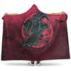 VikingStyle Hooded Blanket - Raven and Blood Moon Brush Style Hooded Blanket A35
