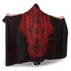 VikingStyle Hooded Blanket -Odin And Raven Wolf Red Viking Homeset Hooded Blanket A95