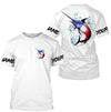 Bluejose Swordfish Fishing American Flag Custom Long Sleeve Performance Fishing Shirts, Patriotic