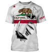 Bluejose Ca Fishing 3D Fish Hook California Flag   Quick-Dry Custom Long Sleeves Shirts  Personalized  Gift For Fishing Lovers